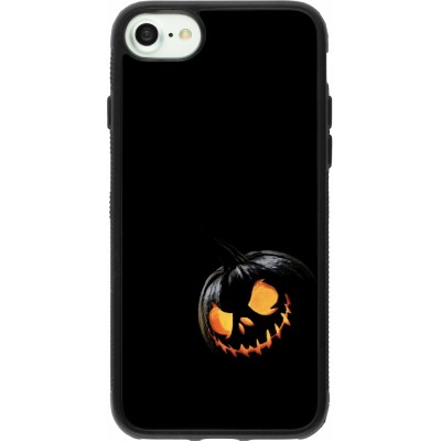 Coque iPhone 7 / 8 / SE (2020, 2022) - Silicone rigide noir Halloween 2023 discreet pumpkin