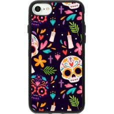 Coque iPhone 7 / 8 / SE (2020, 2022) - Silicone rigide noir Halloween 2023 mexican style