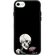 Coque iPhone 7 / 8 / SE (2020, 2022) - Silicone rigide noir Halloween 2023 rose and skeleton