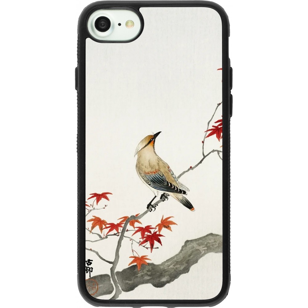 Coque iPhone 7 / 8 / SE (2020, 2022) - Silicone rigide noir Japanese Bird