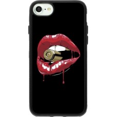 Coque iPhone 7 / 8 / SE (2020, 2022) - Silicone rigide noir Lips bullet