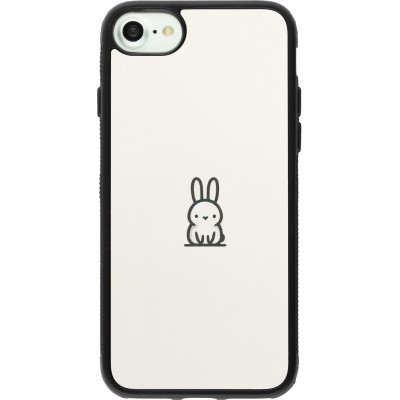 Coque iPhone 7 / 8 / SE (2020, 2022) - Silicone rigide noir Minimal bunny cutie