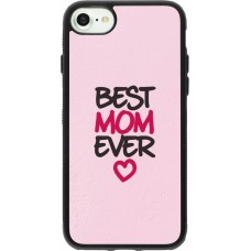 Coque iPhone 7 / 8 / SE (2020, 2022) - Silicone rigide noir Mom 2023 best Mom ever pink