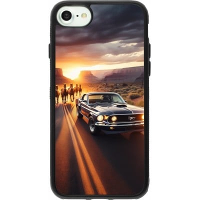 Coque iPhone 7 / 8 / SE (2020, 2022) - Silicone rigide noir Mustang 69 Grand Canyon