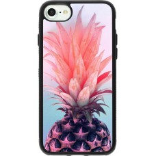 Coque iPhone 7 / 8 / SE (2020, 2022) - Silicone rigide noir Purple Pink Pineapple