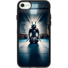 Coque iPhone 7 / 8 / SE (2020, 2022) - Silicone rigide noir Samouraï en prière