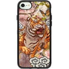 Coque iPhone 7 / 8 / SE (2020, 2022) - Silicone rigide noir Spring 23 japanese tiger