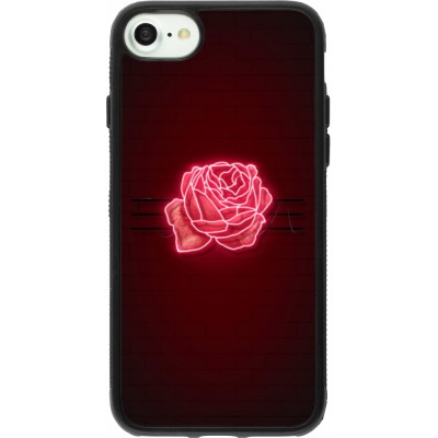 Coque iPhone 7 / 8 / SE (2020, 2022) - Silicone rigide noir Spring 23 neon rose