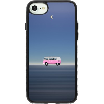 Coque iPhone 7 / 8 / SE (2020, 2022) - Silicone rigide noir Spring 23 pink bus