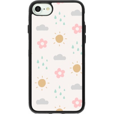 Coque iPhone 7 / 8 / SE (2020, 2022) - Silicone rigide noir Spring 23 weather