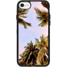 Coque iPhone 7 / 8 / SE (2020, 2022) - Silicone rigide noir Summer 2023 palm tree vibe