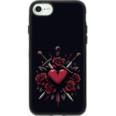 Coque iPhone 7 / 8 / SE (2020, 2022) - Silicone rigide noir Valentine 2024 gothic love