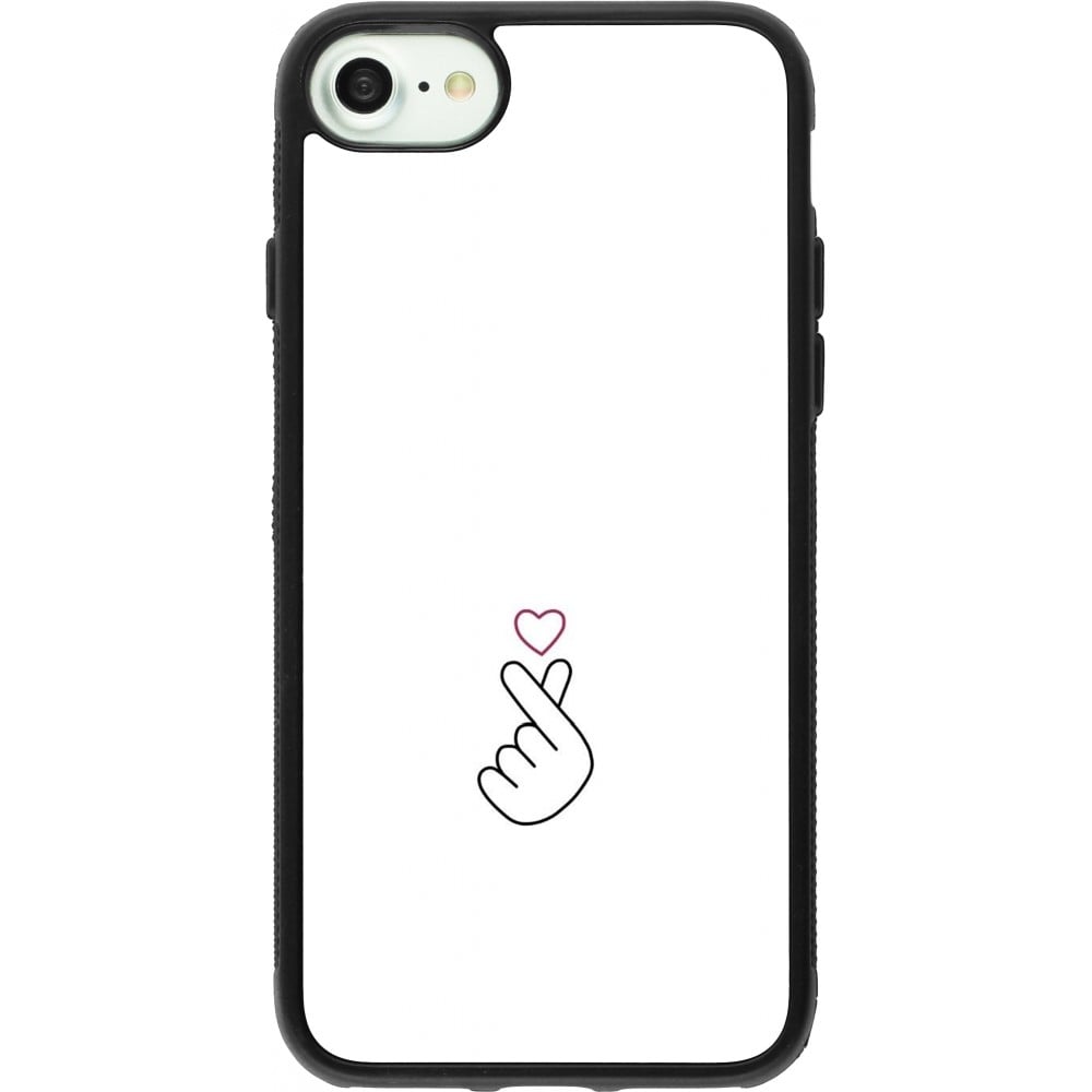 Coque iPhone 7 / 8 / SE (2020, 2022) - Silicone rigide noir Valentine 2024 heart by Millennials