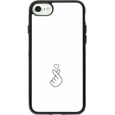 Coque iPhone 7 / 8 / SE (2020, 2022) - Silicone rigide noir Valentine 2024 heart by Millennials