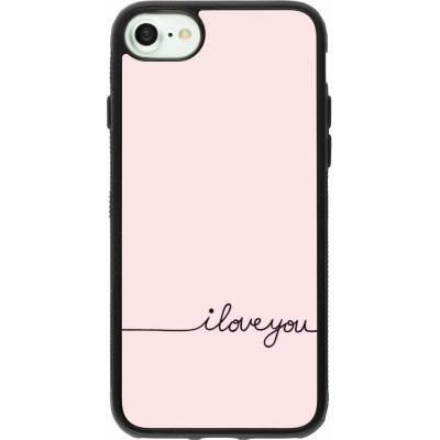 Coque iPhone 7 / 8 / SE (2020, 2022) - Silicone rigide noir Valentine 2023 i love you writing