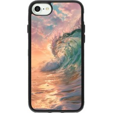 Coque iPhone 7 / 8 / SE (2020, 2022) - Silicone rigide noir Wave Sunset