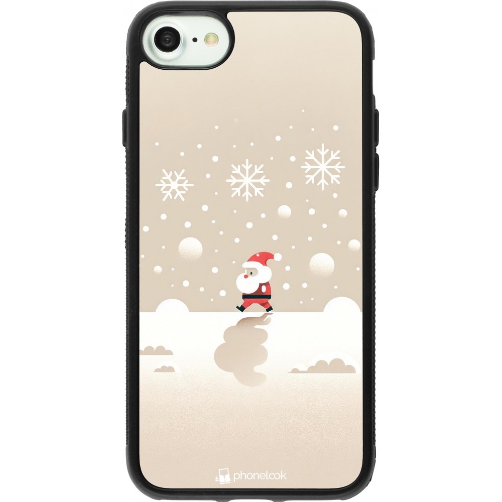 Coque iPhone 7 / 8 / SE (2020, 2022) - Silicone rigide noir Noël 2023 Minimalist Santa