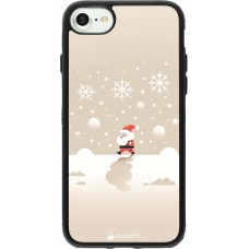 Coque iPhone 7 / 8 / SE (2020, 2022) - Silicone rigide noir Noël 2023 Minimalist Santa