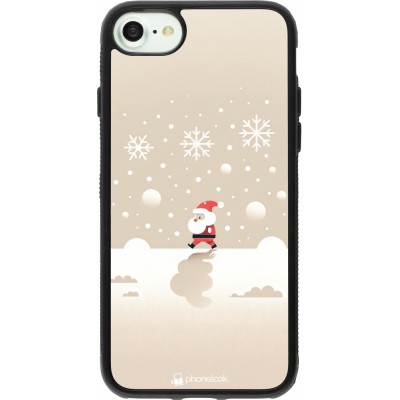 Coque iPhone 7 / 8 / SE (2020, 2022) - Silicone rigide noir Noël 2023 Minimalist Santa