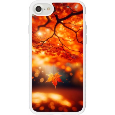 Coque iPhone 7 / 8 / SE (2020, 2022) - Silicone rigide blanc Automne Magique Orange