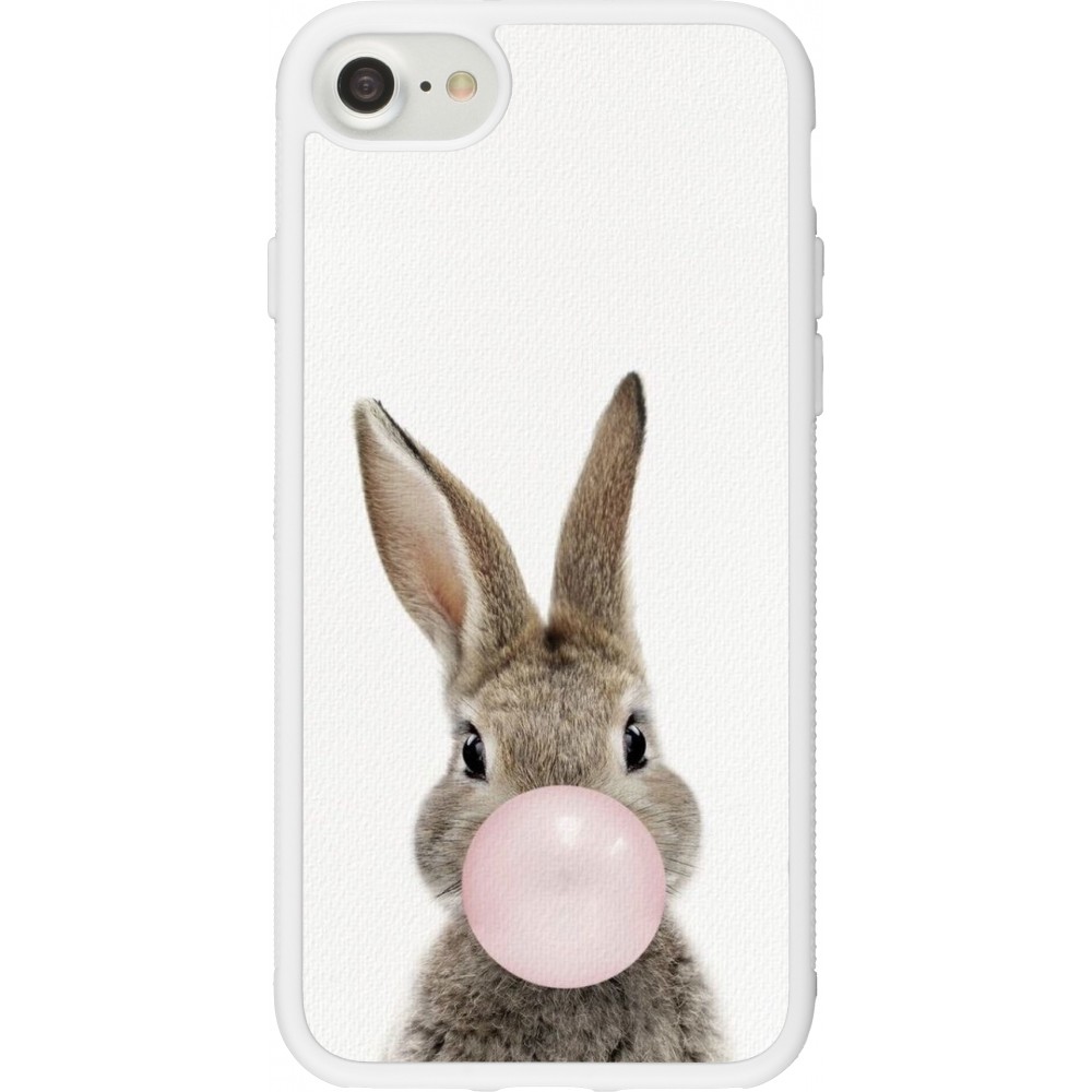 Coque iPhone 7 / 8 / SE (2020, 2022) - Silicone rigide blanc Easter 2023 bubble gum bunny