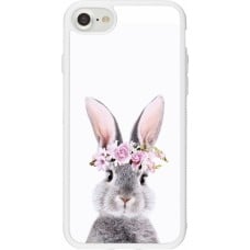 Coque iPhone 7 / 8 / SE (2020, 2022) - Silicone rigide blanc Easter 2023 flower bunny