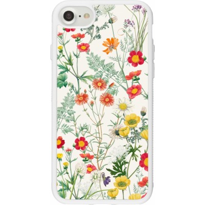 Coque iPhone 7 / 8 / SE (2020, 2022) - Silicone rigide blanc Flora Botanical Wildlife