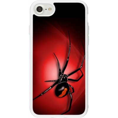 Coque iPhone 7 / 8 / SE (2020, 2022) - Silicone rigide blanc Halloween 2023 spider black widow