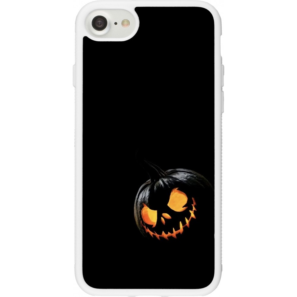 Coque iPhone 7 / 8 / SE (2020, 2022) - Silicone rigide blanc Halloween 2023 discreet pumpkin