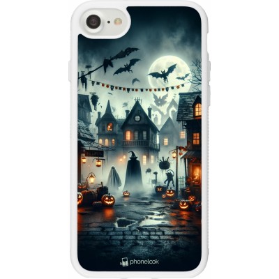 Coque iPhone 7 / 8 / SE (2020, 2022) - Silicone rigide blanc Halloween Spookville