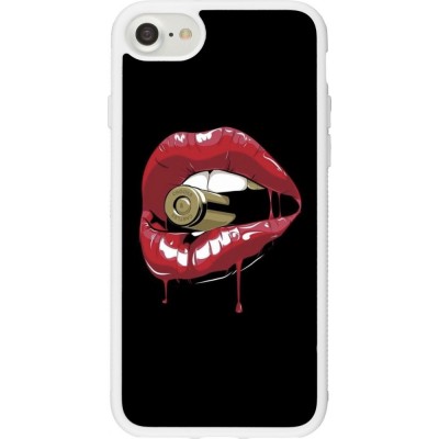 Coque iPhone 7 / 8 / SE (2020, 2022) - Silicone rigide blanc Lips bullet