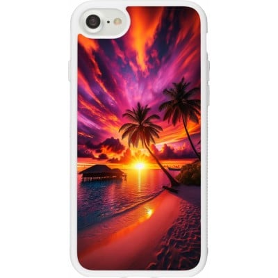 Coque iPhone 7 / 8 / SE (2020, 2022) - Silicone rigide blanc Maldives Dusk Bliss