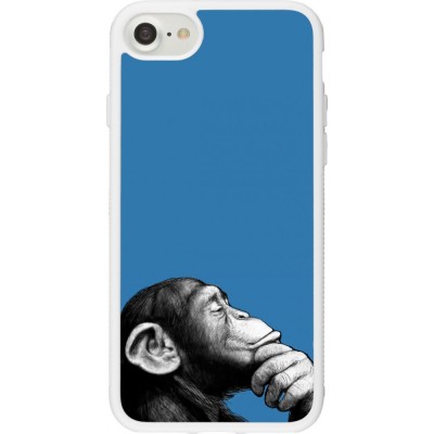 Coque iPhone 7 / 8 / SE (2020, 2022) - Silicone rigide blanc Monkey Pop Art