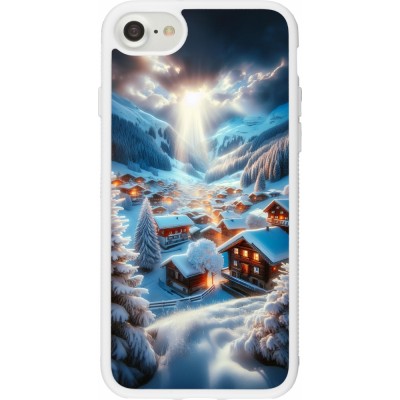 Coque iPhone 7 / 8 / SE (2020, 2022) - Silicone rigide blanc Mont Neige Lumière