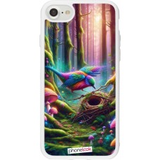 Coque iPhone 7 / 8 / SE (2020, 2022) - Silicone rigide blanc Oiseau Nid Forêt