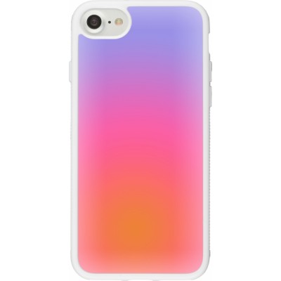 Coque iPhone 7 / 8 / SE (2020, 2022) - Silicone rigide blanc Orange Pink Blue Gradient