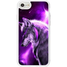 Coque iPhone 7 / 8 / SE (2020, 2022) - Silicone rigide blanc Purple Sky Wolf