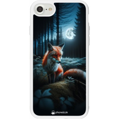 Coque iPhone 7 / 8 / SE (2020, 2022) - Silicone rigide blanc Renard lune forêt