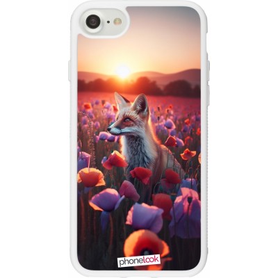 Coque iPhone 7 / 8 / SE (2020, 2022) - Silicone rigide blanc Renard pourpre au crépuscule