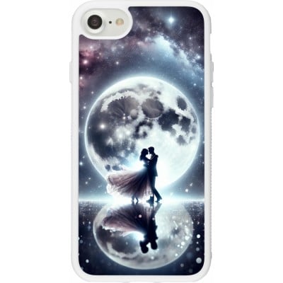 Coque iPhone 7 / 8 / SE (2020, 2022) - Silicone rigide blanc Valentine 2024 Love under the moon