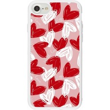 Coque iPhone 7 / 8 / SE (2020, 2022) - Silicone rigide blanc Valentine 2024 with love heart