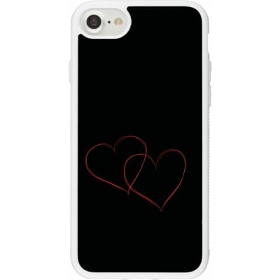 Coque iPhone 7 / 8 / SE (2020, 2022) - Silicone rigide blanc Valentine 2023 attached heart