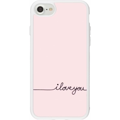 Coque iPhone 7 / 8 / SE (2020, 2022) - Silicone rigide blanc Valentine 2023 i love you writing