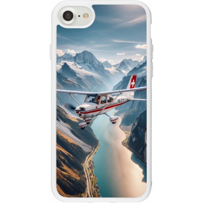 Coque iPhone 7 / 8 / SE (2020, 2022) - Silicone rigide blanc Vol Alpin Suisse