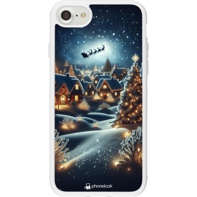 Coque iPhone 7 / 8 / SE (2020, 2022) - Silicone rigide blanc Noël 2023 Christmas is Coming