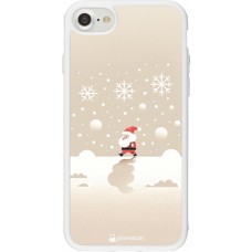 Coque iPhone 7 / 8 / SE (2020, 2022) - Silicone rigide blanc Noël 2023 Minimalist Santa