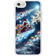 Coque iPhone 7 / 8 / SE (2020, 2022) - Silicone rigide blanc Noël 2023 Père Noël enchanté