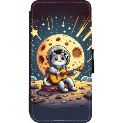 Coque iPhone 7 / 8 / SE (2020, 2022) - Wallet noir AstroCat RockLune