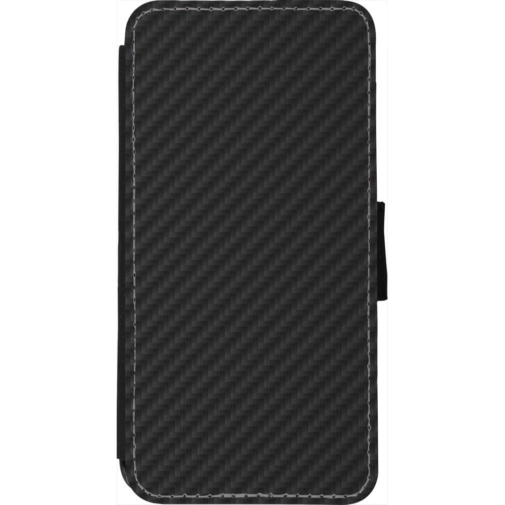 Coque iPhone 7 / 8 / SE (2020, 2022) - Wallet noir Carbon Basic