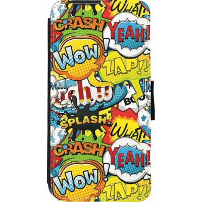 Coque iPhone 7 / 8 / SE (2020, 2022) - Wallet noir Cartoons slogans